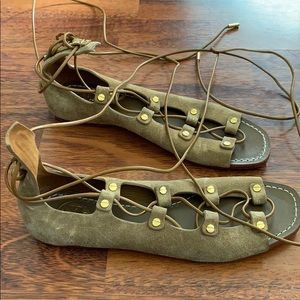 Tory Burch lace up flats